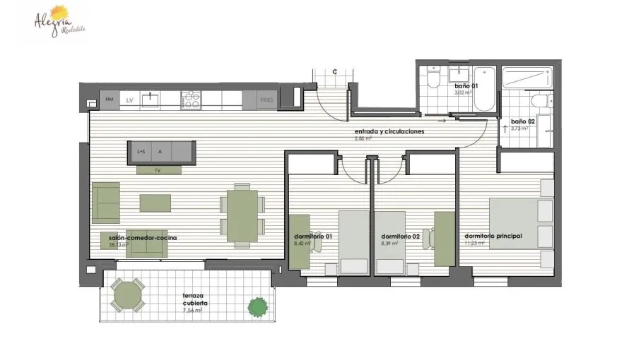 Apartamento de 1 dormitorio en Valencia, Spain No. 142 № 12