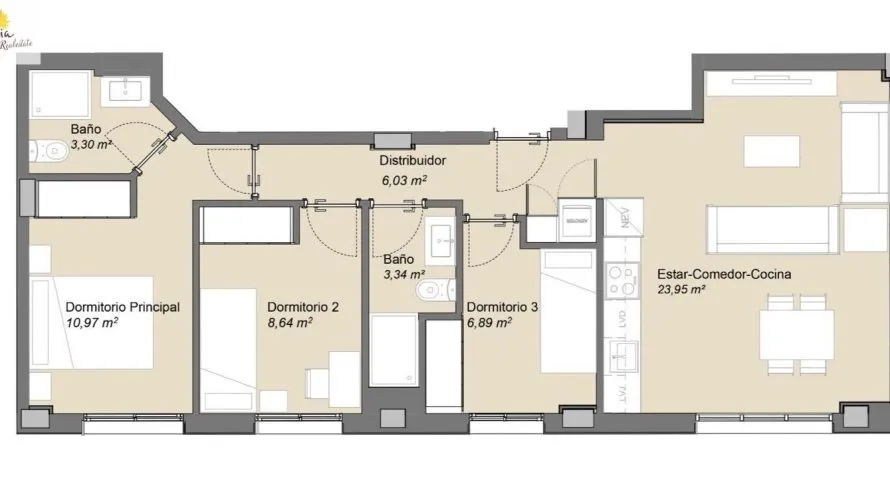 Apartamento de 1 dormitorio en Valencia, Spain No. 225 № 7