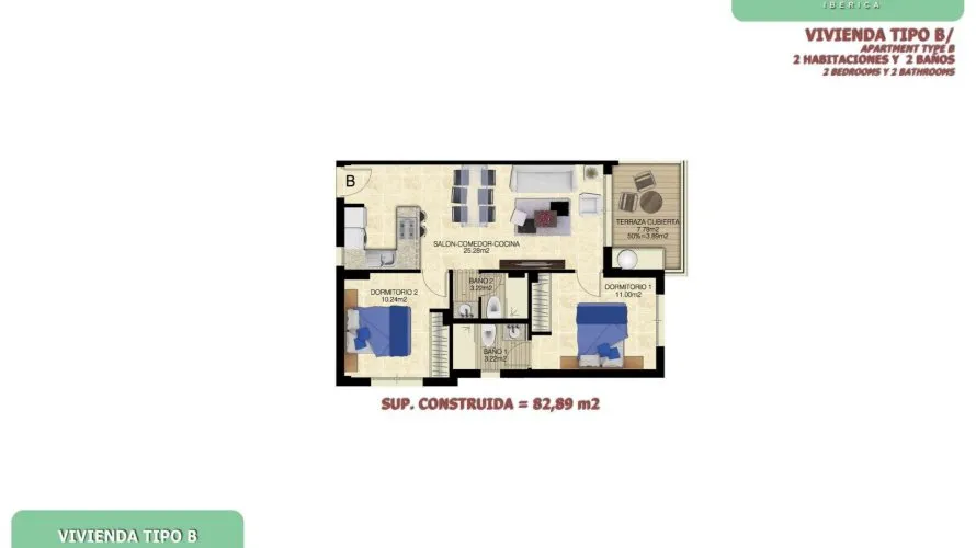Apartamento de 2 dormitorios en Torrevieja, Spain No. 1080 № 4