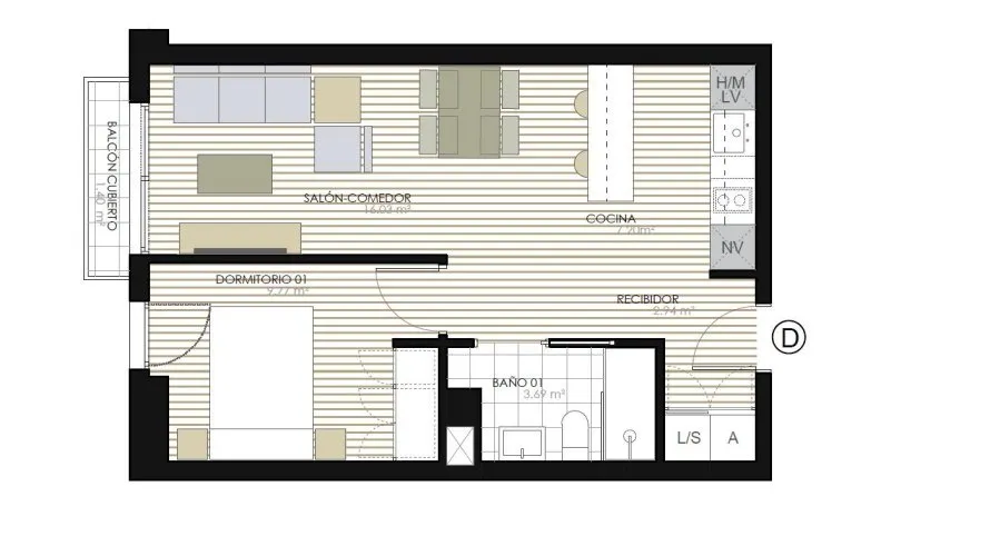 Apartment de 1 chambre à Valencia, Spain No. 2013