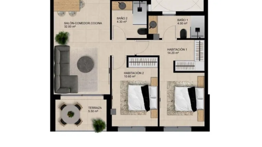 Apartment de 2 chambres à Elche, Spain No. 1942 № 2