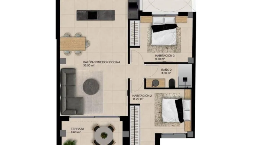 Apartment de 2 chambres à Elche, Spain No. 1942 № 7