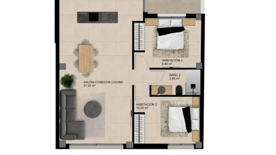 Apartment de 2 chambres à Elche, Spain No. 1942 № 5