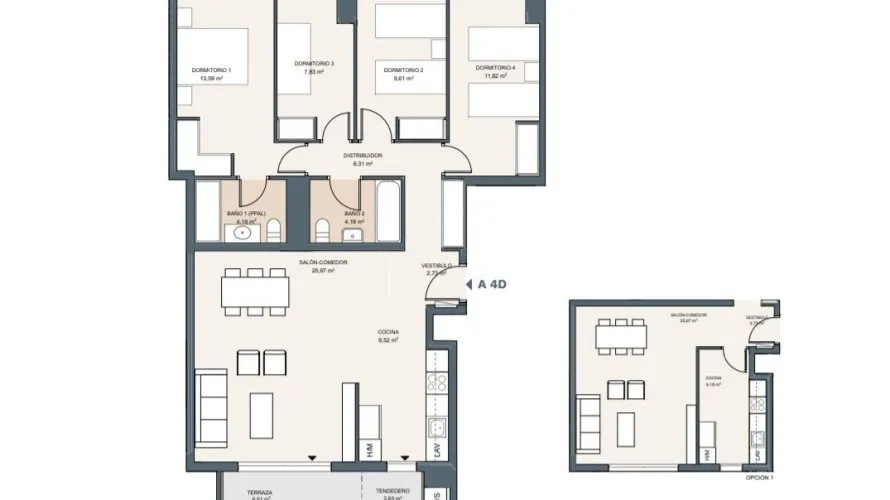 4 bedrooms apartment for sale, Alicante, Spain No. 298 № 1
