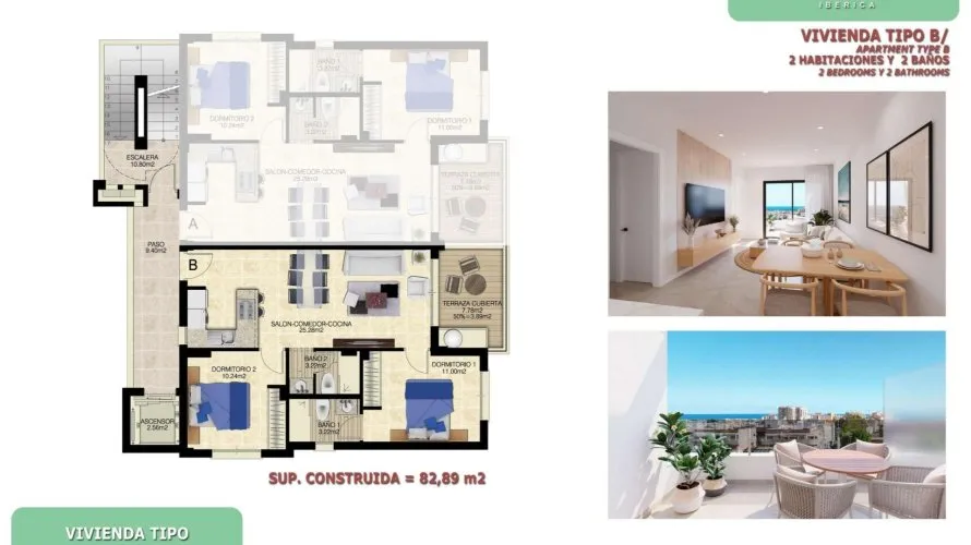 2 bedrooms apartment for sale, Torrevieja, Spain No. 1080 № 3