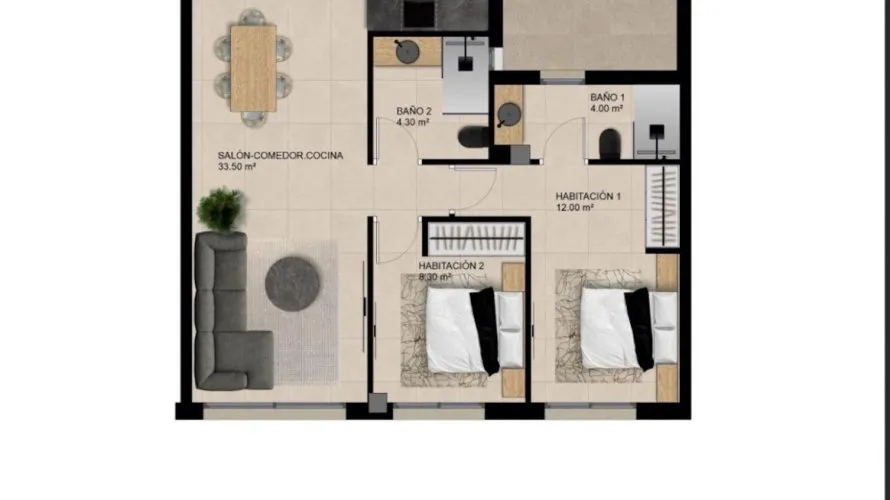 2 bedrooms apartment for sale, Elche, Spain No. 1942 № 6
